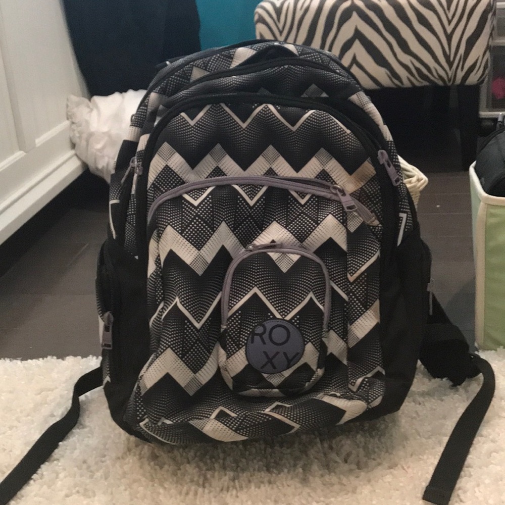 Roxy purple and black back pack